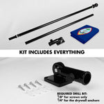 Load image into Gallery viewer, G128 Combo Pack: 6 Ft Tangle Free Spinning Flagpole (Black) &amp; Guam Flag 3x5 Ft Printed 150D Polyester, Brass Grommets (Flag Included) Aluminum Flag Pole