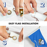 Load image into Gallery viewer, G128 Combo Pack: 6 Ft Tangle Free Aluminum Spinning Flagpole (White) &amp; Oklahoma OK State Flag 3x5 Ft, Double ToughWeave Series Double Sided Embroidered 210D Polyester  Pole with Flag Included