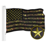 Load image into Gallery viewer, G128 Combo Pack: American USA Flag 210D 3x5 Ft &amp; American USA Camouflage Flag 420D 3x5 Ft  Both ToughWeave Pro Series Embroidered Polyester, Embroidered Design, Indoor/Outdoor, Brass Grommets