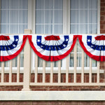Load image into Gallery viewer, 1 Pack USA Pleated Fan Flag 1.5x3 Feet American USA Bunting Decoration 150D