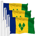 Load image into Gallery viewer, G128 3 Pack: Saint Vincent and the Grenadines Vincentian Flag  3x5 Ft  LiteWeave Pro Printed 150D Poly  Country Flag, Vibrant Colors, Brass Grommets, Thicker and More Durable Than 100D 75D Poly