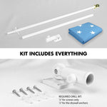 Load image into Gallery viewer, G128 Combo Pack: 6 Ft Tangle Free Aluminum Spinning Flagpole (White) &amp; Micronesia Micronesian Flag  3x5 Ft LiteWeave Pro Series Printed 150D Polyester  Pole with Flag Included