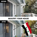 Load image into Gallery viewer, G128 Combo Pack: 6 Ft Tangle Free Aluminum Spinning Flagpole (Black) &amp; Syria Syrian Flag 3x5 Ft, LiteWeave Pro Series Printed 150D Polyester  Pole with Flag Included