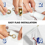 Load image into Gallery viewer, G128  6 Feet Tangle Free Spinning Flagpole (White) US Army Double Sided Brass Grommets Embroidered 3x5 ft (Flag Included) Aluminum Flag Pole
