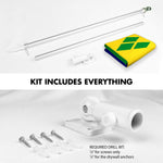 Load image into Gallery viewer, G128 Combo Pack: 6 Ft Tangle Free Aluminum Spinning Flagpole (Silver) &amp; Saint Vincent and the Grenadines Vincentian Flag  3x5 Ft LiteWeave Pro Series Printed 150D Polyester  Pole with Flag Included