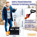 Load image into Gallery viewer, Snow Shovel for Driveway Car Home Garage   Portable Folding Snow Shovel with Retractable Ergonomical Handle and Large Capacity for Snow Removal   Heavy Duty Metal Collapsible Shovel Removal (Dark)