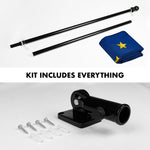 Load image into Gallery viewer, G128 Combo Pack: 5 Ft Tangle Free Aluminum Spinning Flagpole (Black) &amp; Alaska AK State Flag 2x3 Ft, ToughWeave Series Embroidered 300D Polyester  Pole with Flag Included