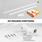 Load image into Gallery viewer, G128 Combo Pack: 6 Ft Tangle Free Spinning Flagpole (White) &amp; Bhutan Flag 3x5 Ft Printed 150D Polyester, Brass Grommets (Flag Included) Aluminum Flag Pole