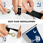 Load image into Gallery viewer, G128 Combo Pack: 6 Feet Tangle Free Spinning Flagpole (Black) South Carolina SC State Flag 3x5 ft Printed 150D Brass Grommets (Flag Included) Aluminum Flag Pole