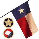 Load image into Gallery viewer, G128 Texas TeaStained TX State Flag  1x1.5 Ft  Pole Sleeve Embroidered 420D Polyester  Embroidered Stars, Sewn Stripes, Brass Grommets, Indoor/Outdoor, Vibrant Colors, Quality Polyester