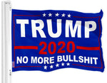 Load image into Gallery viewer, G128 Combo Pack: USA American Flag 3x5 Ft 150D Printed Stars &amp; Trump No More Bullshit 3x5 Ft 150D Printed