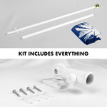 Load image into Gallery viewer, G128 Combo Pack: 5 Ft Tangle Free Aluminum Spinning Flagpole (White) &amp; South Carolina SC State Flag 2x3 Ft, ToughWeave Series Embroidered 300D Polyester  Pole with Flag Included