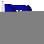 Load image into Gallery viewer, G128 2 Pack: Haiti Haitian Flag  3x5 Ft  Embroidered 220GSM SPUN POLYESTER  Embroidered Stars, Sewn Stripes, Brass Grommets, Indoor/Outdoor, Vibrant Colors, Heavy Duty SPUN POLYESTER