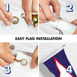 Load image into Gallery viewer, G128 Combo Pack: 6 Ft Tangle Free Spinning Flagpole (White) &amp; American Samoa Flag 3x5 Ft Printed 150D Polyester, Brass Grommets (Flag Included) Aluminum Flag Pole