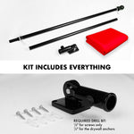 Load image into Gallery viewer, G128 Combo Pack: 5 Ft Tangle Free Aluminum Spinning Flagpole (Black) &amp; Solid Red Color Flag 2x3 Ft, LiteWeave Pro Series Printed 150D Polyester  Pole with Flag Included