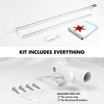 Load image into Gallery viewer, G128 Combo Pack: Flag Pole 5 Ft Silver Tangle Free &amp; Chicago Flag 2.5x4 Ft Embroidered 300D Polyester