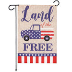 Load image into Gallery viewer, G128 Garden Flag Land of the Free American Truck  12x18 Inch  Printed Burlap Polyester  Patriotic Decoration