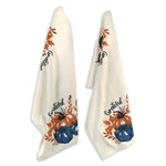 Load image into Gallery viewer, Set of 2 Grateful l Printed Dish Towels Hand Towels Boho Tea Towels Multifunctional Stylish Absorbent Quick Dry Soft 18 x28 100% Cotton Blue &amp; Orange
