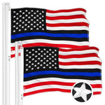 Load image into Gallery viewer, Blue Lives Matter Flag 2.5x4FT 2Pack Embroidered Polyester By G128