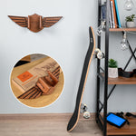 Load image into Gallery viewer, Ash Wood Skateboard Wall Mount Wings Rack for Hanging Skateboards Penny Board