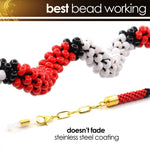 Load image into Gallery viewer, Eyeglass Chain Holder Necklace  Red Premium Beaded Glasses Strap for Sunglasses