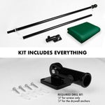 Load image into Gallery viewer, G128 Combo Pack: 5 Ft Tangle Free Aluminum Spinning Flagpole (Black) &amp; Solid Dark Green Color Flag 2x3 Ft, LiteWeave Pro Series Printed 150D Polyester  Pole with Flag Included
