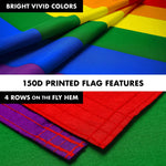 Load image into Gallery viewer, Combo Pack: 6 Ft Tangle Free Aluminum Spinning Flagpole (Black) &amp; LGBT Rainbow Pride Flag 3x5 Ft, LiteWeave Pro Series Printed 150D Polyester  Pole with Flag Included