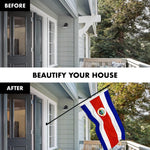 Load image into Gallery viewer, G128 Combo Pack: 6 Ft Tangle Free Aluminum Spinning Flagpole (Black) &amp; Costa Rica Costa Rican Flag 3x5 Ft, ToughWeave Series Embroidered 300D Polyester  Pole with Flag Included