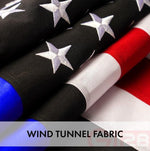 Load image into Gallery viewer, G128 Combo Pack: USA American Flag &amp; Blue Lives Matter Flag 4x6 Ft Embroidered Spun Polyester, Indoor/Outdoor, Brass Grommets, Police Flag