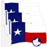 Load image into Gallery viewer, G128 3 Pack: Texas TX State Flag  5x8 Ft  ToughWeave Series Embroidered 300D Polyester  Embroidered Design, Indoor/Outdoor, Brass Grommets