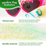 Load image into Gallery viewer, G128 Combo Pack: Garden Flag Stand Black 36 in x 16 in &amp; Garden Flag Summer Decoration Peace Sign Flamingo 12x18 DoubleSided Blockout Fabric