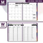 Load image into Gallery viewer, 2026 Appointment Book Planner 8.5 x 11 inch Large Purple Tabbed Daily Hourly Weekly Planner Schedule Book 15 Minute time Slots Business &amp; Personal Planner Jan 2026 Dec 2026 Purple