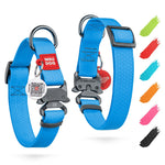 Load image into Gallery viewer, Waterproof Dog Collar 10-16 inch Neck x 4/5 inch Wide Metal Buckle Adjustable Dog Collar for Large Dogs Small and Medium Dogs Heavy Duty Dog Collars with Durable Metal Clasp and QR Dog Tag Boy &amp; Girl Dog Collars (Blue)
