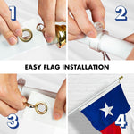 Load image into Gallery viewer, G128  6 Feet Tangle Free Spinning Flagpole (White) Texas Flag Brass Grommets Embroidered 3x5 ft (Flag Included) Aluminum Flag Pole
