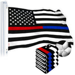 Load image into Gallery viewer, G128 5 PACK: Thin Blue &amp; Red Line Flag 3x5 Ft Embroidered Spun Polyester