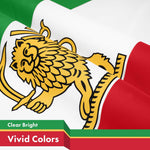 Load image into Gallery viewer, G128 3 Pack: Iran Lion Iranian Lion Flag  3x5 Ft  LiteWeave Pro Printed 150D Polyester  Country Flag, Indoor/Outdoor, Vibrant Colors, Brass Grommets, Thicker and More Durable Than 100D 75D Poly