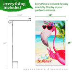 Load image into Gallery viewer, G128 Combo Pack: Garden Flag Stand Black 36 in x 16 in &amp; Garden Flag Summer Decoration Peace Sign Flamingo 12x18 DoubleSided Blockout Fabric