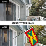 Load image into Gallery viewer, G128 Combo Pack: 6 Ft Tangle Free Aluminum Spinning Flagpole (Black) &amp; Grenada Grenadian Flag 3x5 Ft, LiteWeave Pro Series Printed 150D Polyester  Pole with Flag Included
