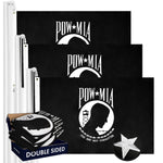 Load image into Gallery viewer, POW MIA  Flag 3x5 Ft, 3Pack, Doublesided, Embroidered Polyester By G128