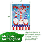Load image into Gallery viewer, G128 Garden Flag Welcome 3 Patriotic Gnomes  12x18 Inch  Printed Blockout Polyester  Patriotic Decoration