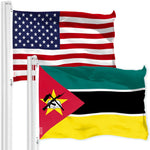 Load image into Gallery viewer, G128 Combo Pack: American USA Flag 3x5 Ft &amp; Mozambique Mozambican Flag  Both LiteWeave Pro Series Printed 150D Polyester, Brass Grommets