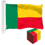 Load image into Gallery viewer, G128 5 Pack: Benin Beninese Flag  3x5 Ft  LiteWeave Pro Series Printed 150D Polyester  Country Flag, Indoor/Outdoor, Vibrant Colors, Brass Grommets, Thicker and More Durable Than 100D 75D Poly