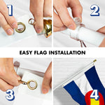 Load image into Gallery viewer, G128 Combo Pack: 5 Ft Tangle Free Aluminum Spinning Flagpole (White) &amp; Colorado CO State Flag 2.5x4 Ft, ToughWeave Series Embroidered 300D Polyester  Pole with Flag Included