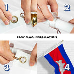 Load image into Gallery viewer, G128 Combo Pack: 6 Ft Tangle Free Spinning Flagpole (White) &amp; Cambodia Flag 3x5 Ft Printed 150D Polyester, Brass Grommets (Flag Included) Aluminum Flag Pole