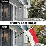 Load image into Gallery viewer, G128 Combo Pack: 6 Ft Tangle Free Spinning Flagpole (Black) &amp; Indonesia Flag 3x5 Ft Printed 150D Polyester, Brass Grommets (Flag Included) Aluminum Flag Pole