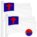 Load image into Gallery viewer, G128 2 Pack: Christian Flag  5x8 Ft  ToughWeave Series Embroidered 300D Polyester  Religious Flag, Embroidered Design, Indoor/Outdoor, Brass Grommets
