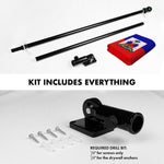 Load image into Gallery viewer, G128 Combo Pack: 6 Ft Tangle Free Spinning Flagpole (Black) &amp; Haiti Flag 3x5 Ft Embroidered 220GSM Spun Polyester, Brass Grommets (Flag Included) Aluminum Flag Pole