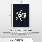 Load image into Gallery viewer, G128 Pirate (Jolly Roger)  Swords Bunting Banner  Flag 8.2 x 5.5 Inch, Full String 33 Feet  Printed 150D Polyester, Decorations For Bar and Festival Events Celebration