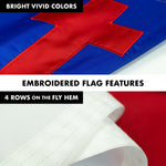 Load image into Gallery viewer, G128 Combo Pack: 5 Ft Tangle Free Aluminum Spinning Flagpole (White) &amp; Christian Flag 2.5x4 Ft, ToughWeave Series Embroidered 300D Polyester  Pole with Flag Included