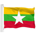 Load image into Gallery viewer, G128 Combo Pack: American USA Flag 3x5 Ft &amp; Myanmar Flag 3x5 Ft, Both Printed 150D Polyester, Indoor/Outdoor, Brass Grommets